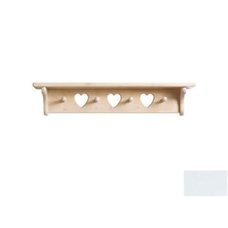 LITTLE COLORADO Little Colorado 1234SWHT Heart Peg Shelf in Solid White 1234SWHT